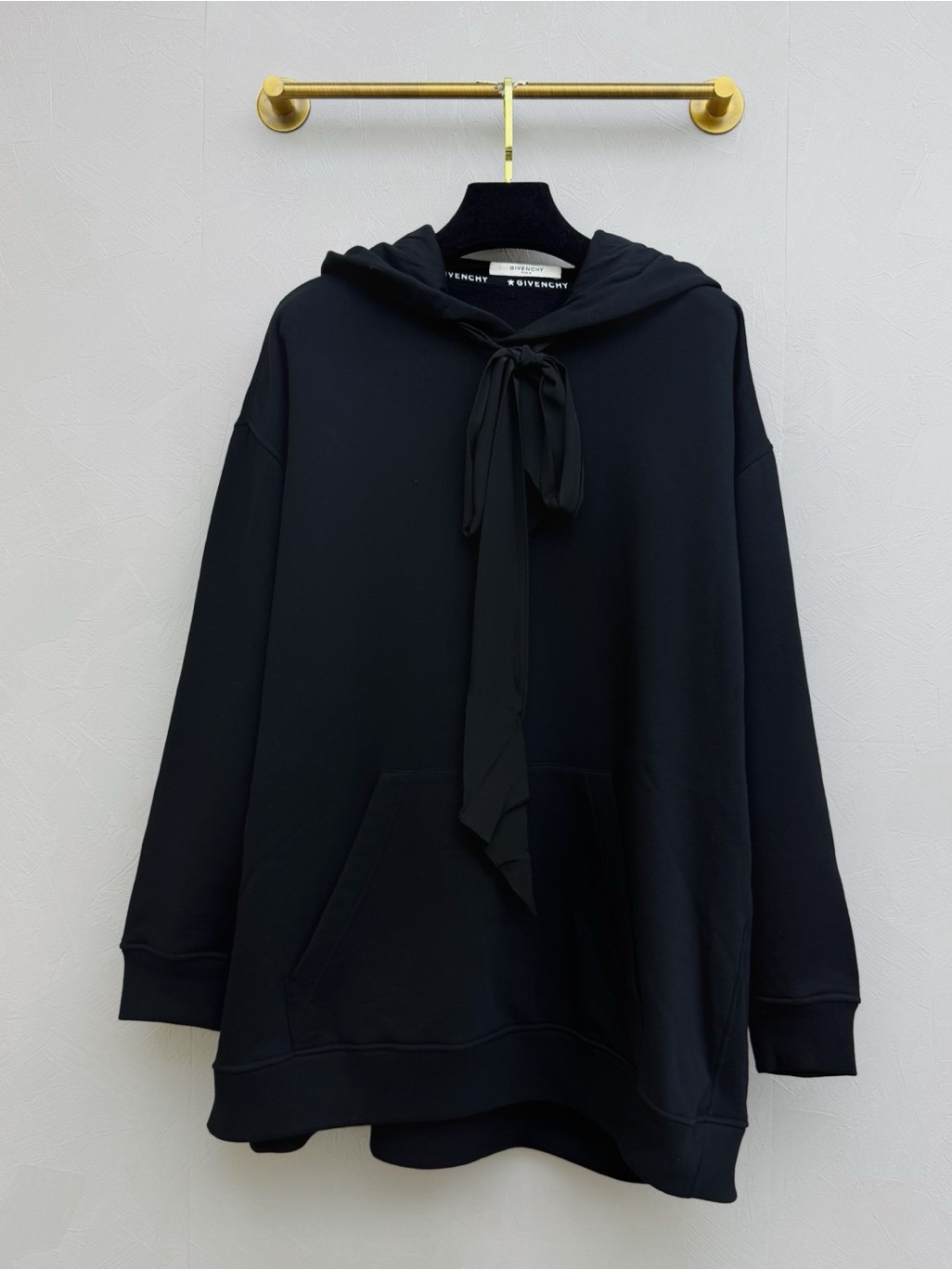 Givenchy Black Logo-Trim Hooded Sweatshirt